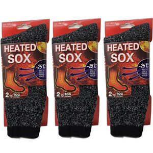 Men’s Heated Winter Socks, 3-Pack – Ultra-Warm, Cozy  Cold Winter Weather, NEW